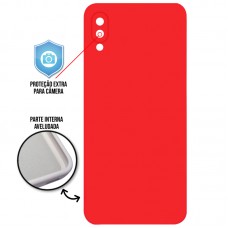 Capa para Samsung Galaxy A02 e M02 - Case Silicone Cover Protector Vermelha